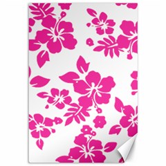 Hibiscus Pattern Pink Canvas 12  X 18  by GrowBasket