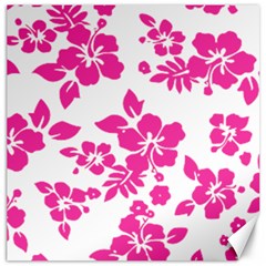 Hibiscus Pattern Pink Canvas 16  X 16 