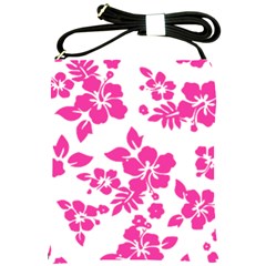 Hibiscus Pattern Pink Shoulder Sling Bag by GrowBasket