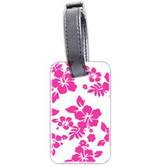 Hibiscus Pattern Pink Luggage Tag (two Sides)