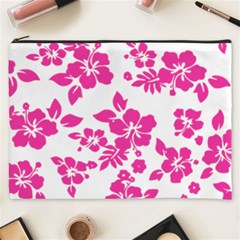 Hibiscus Pattern Pink Cosmetic Bag (xxxl) by GrowBasket