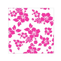 Hibiscus Pattern Pink Small Satin Scarf (square) by GrowBasket