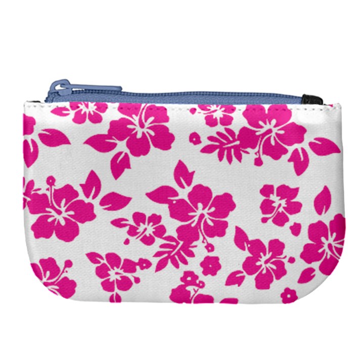 Hibiscus pattern pink Large Coin Purse