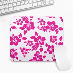 Hibiscus Pattern Pink Large Mousepads by GrowBasket