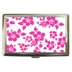 Hibiscus Pattern Pink Cigarette Money Case by GrowBasket