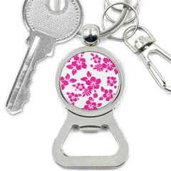 Hibiscus Pattern Pink Bottle Opener Key Chain by GrowBasket