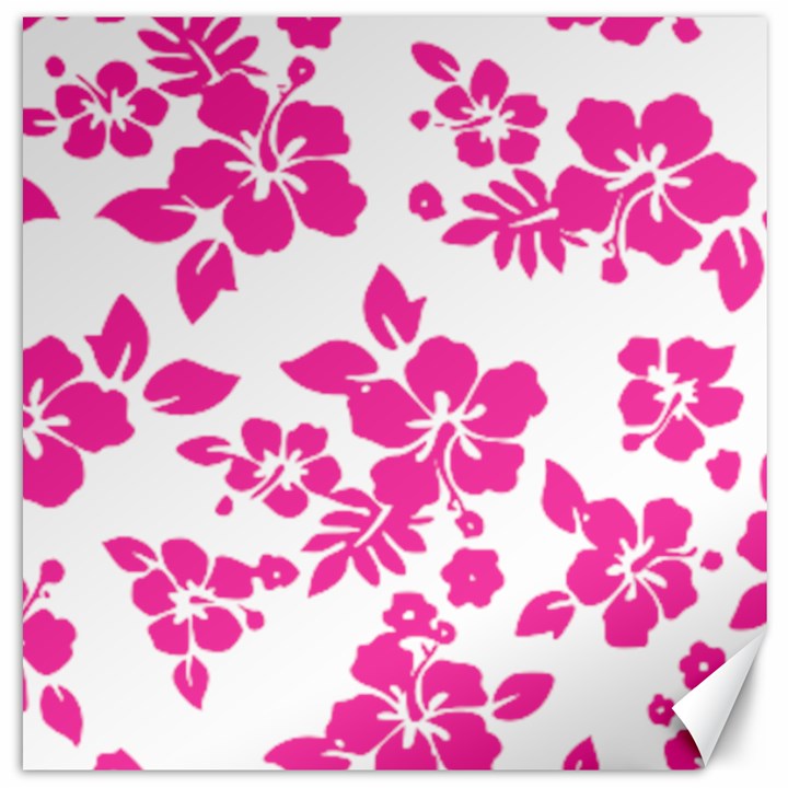 Hibiscus pattern pink Canvas 20  x 20 