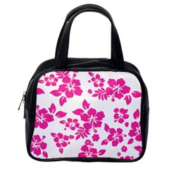 Hibiscus Pattern Pink Classic Handbag (one Side) by GrowBasket