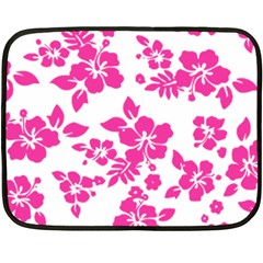 Hibiscus Pattern Pink Double Sided Fleece Blanket (mini)  by GrowBasket