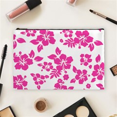 Hibiscus Pattern Pink Cosmetic Bag (large) by GrowBasket