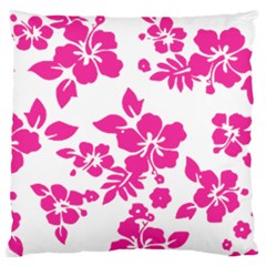 Hibiscus Pattern Pink Large Cushion Case (two Sides) by GrowBasket