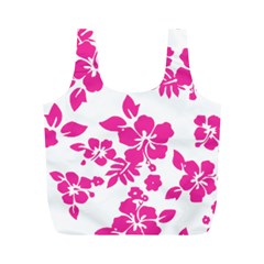 Hibiscus Pattern Pink Full Print Recycle Bag (m) by GrowBasket