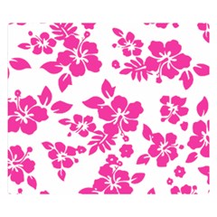 Hibiscus Pattern Pink Double Sided Flano Blanket (small) 