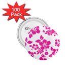 Hibiscus pattern pink 1.75  Buttons (100 pack)  Front