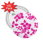 Hibiscus pattern pink 2.25  Buttons (100 pack)  Front