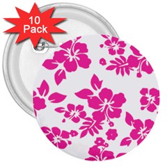 Hibiscus Pattern Pink 3  Buttons (10 Pack)  by GrowBasket