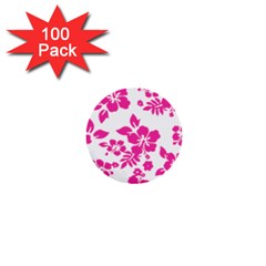 Hibiscus Pattern Pink 1  Mini Buttons (100 Pack)  by GrowBasket