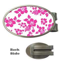 Hibiscus Pattern Pink Money Clips (oval)  by GrowBasket