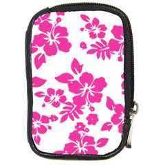 Hibiscus Pattern Pink Compact Camera Leather Case by GrowBasket