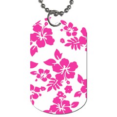 Hibiscus Pattern Pink Dog Tag (one Side) by GrowBasket