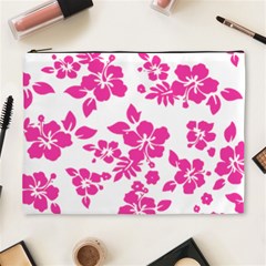 Hibiscus Pattern Pink Cosmetic Bag (xl) by GrowBasket