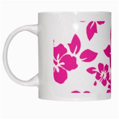 Hibiscus Pattern Pink White Mugs by GrowBasket