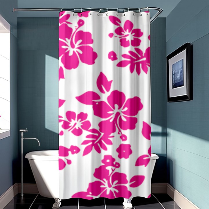 Hibiscus pattern pink Shower Curtain 36  x 72  (Stall) 