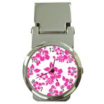 Hibiscus pattern pink Money Clip Watches Front