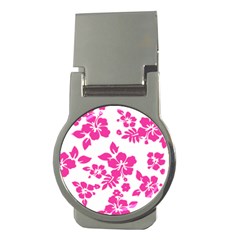 Hibiscus Pattern Pink Money Clips (round) 