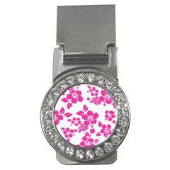 Hibiscus Pattern Pink Money Clips (cz)  by GrowBasket