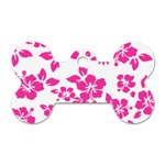 Hibiscus pattern pink Dog Tag Bone (Two Sides) Front