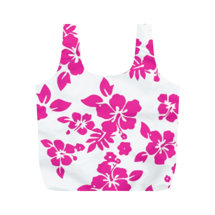 Hibiscus pattern pink Full Print Recycle Bag (M)