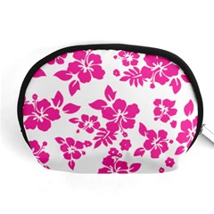 Hibiscus Pattern Pink Accessory Pouch (medium) by GrowBasket