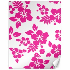 Hibiscus Pattern Pink Canvas 12  X 16 