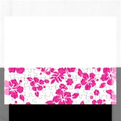 Hibiscus Pattern Pink Rectangular Jigsaw Puzzl by GrowBasket