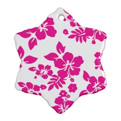 Hibiscus Pattern Pink Ornament (snowflake)