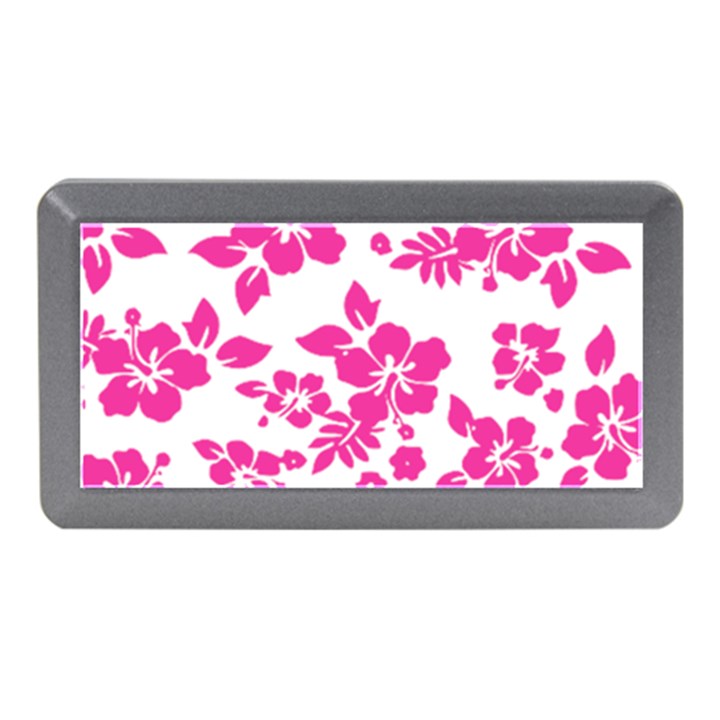 Hibiscus pattern pink Memory Card Reader (Mini)