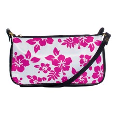 Hibiscus Pattern Pink Shoulder Clutch Bag by GrowBasket