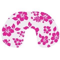 Hibiscus Pattern Pink Travel Neck Pillow by GrowBasket