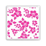 Hibiscus pattern pink Memory Card Reader (Square) Front