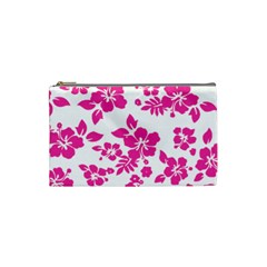 Hibiscus Pattern Pink Cosmetic Bag (small) by GrowBasket