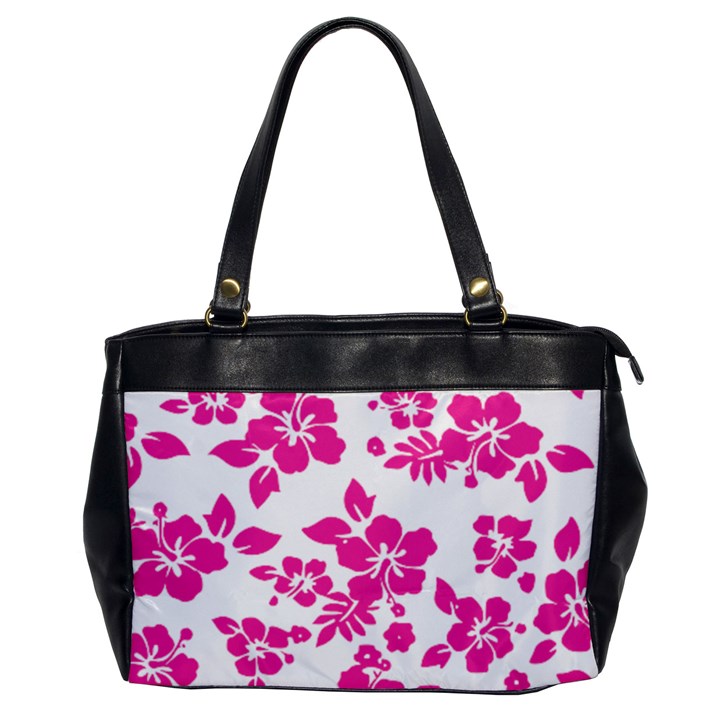 Hibiscus pattern pink Oversize Office Handbag