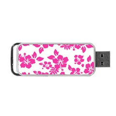 Hibiscus Pattern Pink Portable Usb Flash (one Side)