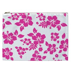 Hibiscus Pattern Pink Cosmetic Bag (xxl) by GrowBasket