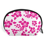 Hibiscus pattern pink Accessory Pouch (Large) Front