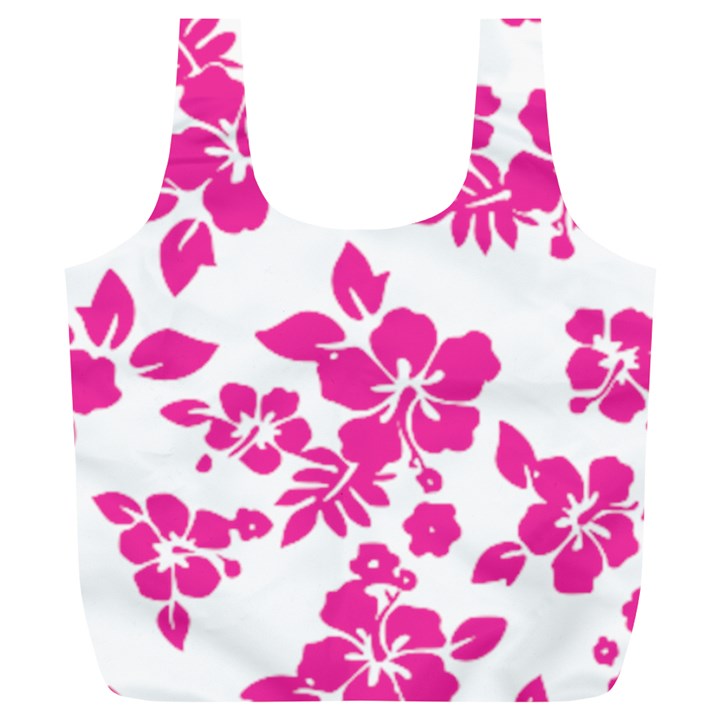 Hibiscus pattern pink Full Print Recycle Bag (XL)