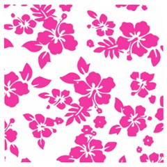 Hibiscus Pattern Pink Wooden Puzzle Square by GrowBasket