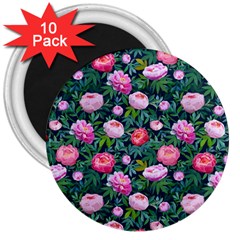 Delicate Watercolor Peony 3  Magnets (10 Pack)  by SychEva