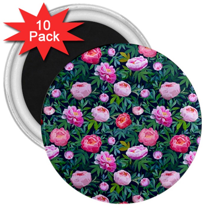 Delicate Watercolor Peony 3  Magnets (10 pack) 