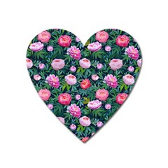 Delicate Watercolor Peony Heart Magnet by SychEva